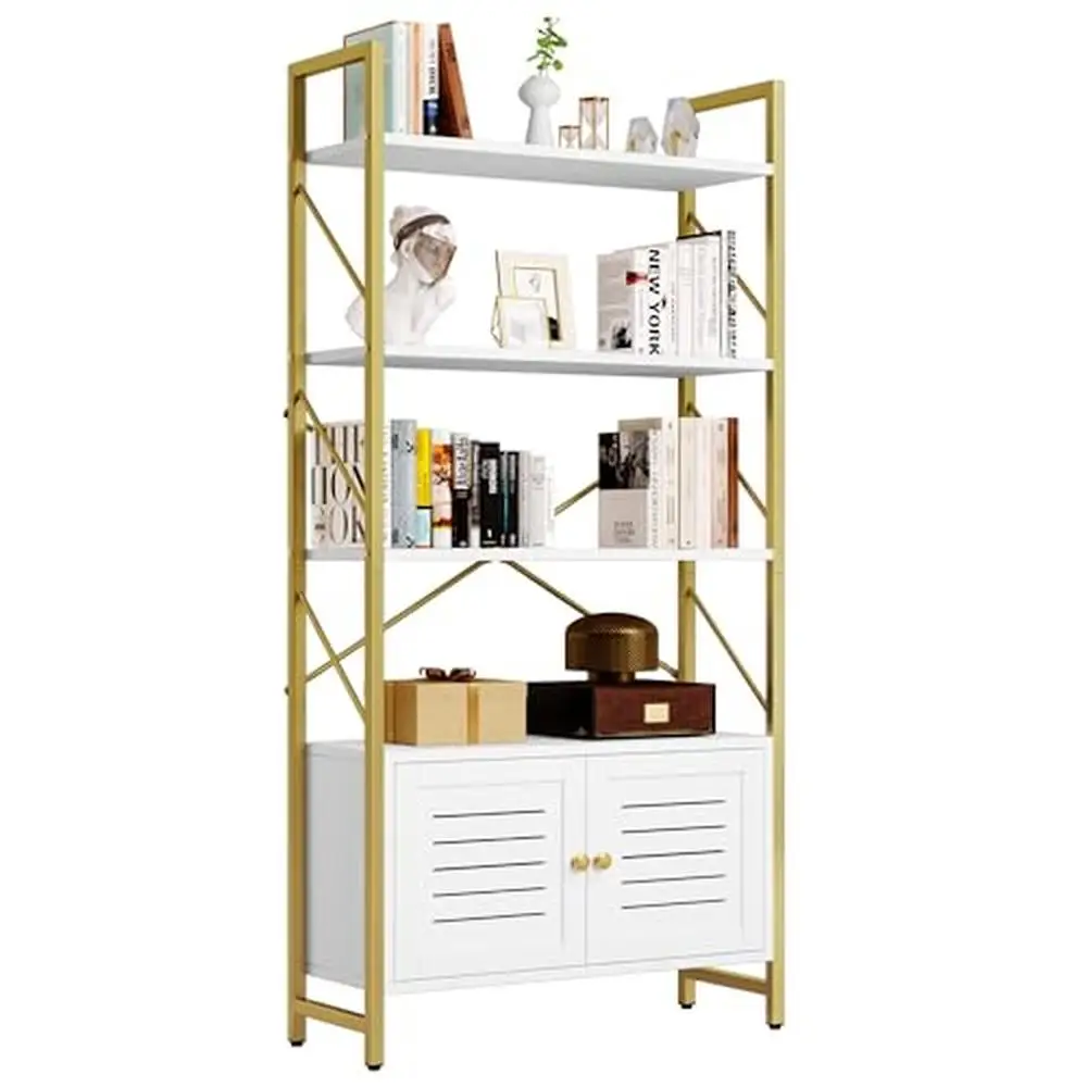 Bücherregal mit Schrank Aufbewahrung organisator 6-stufiges abgestuftes Regal Home Office Wohnzimmer