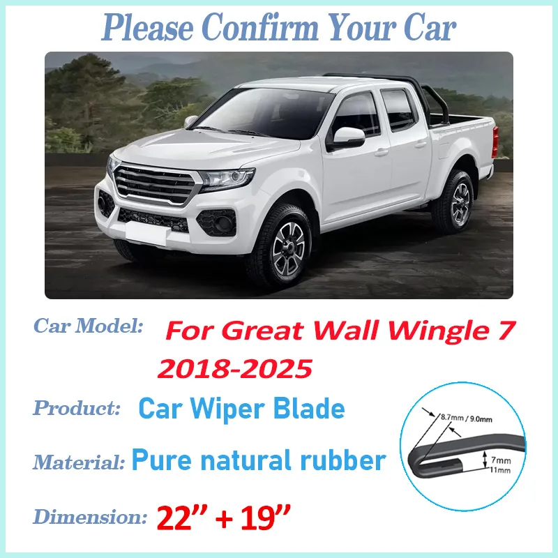 

For Great Wall Wingle 7 Accessories 2018 -2025 Car Front Wiper Blades Durable Noise Reduction Windshield Windscreen Wiper Tools
