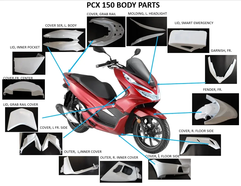 

PCX 150 2018 2020 K97 MOTORCYCLE SPARE PARTS FOR HONDA MOTOR Fairing body ABS parts