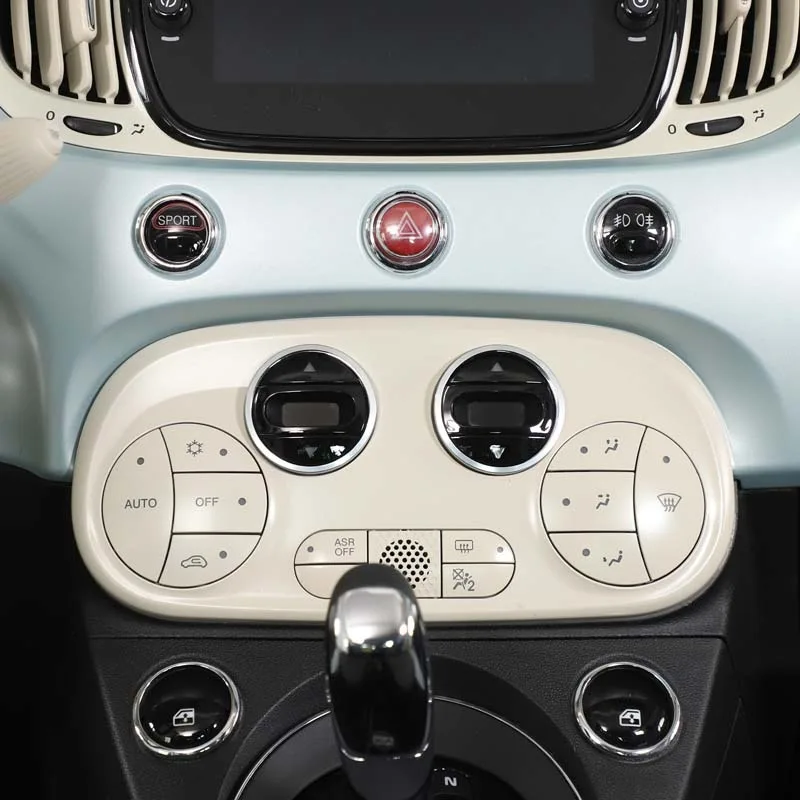 

Suitable For Fiat 500 2016-2026 Aluminum Alloy Car Air conditioning instrument panel brightness adjustment knob ring Interior