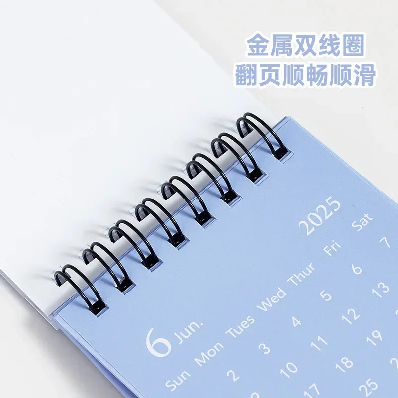 2025 English Solid Color Mini Desk Calendar Creative Decoration Daily Desktop Calendar Memo Plan Study Calendar Office