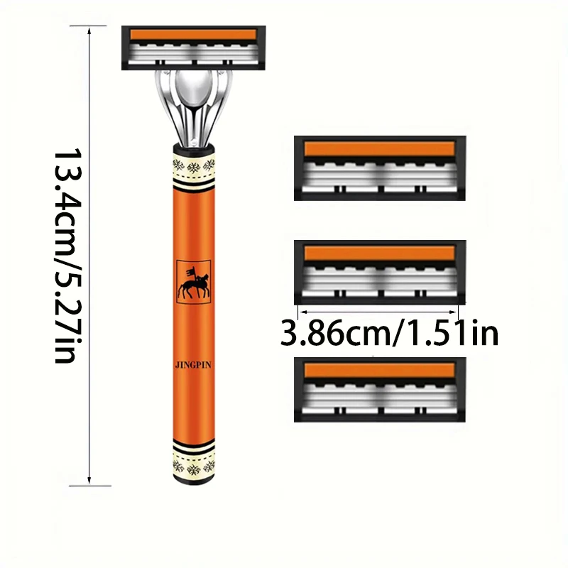 ماكينة حلاقة آمنة للرجال عالية الجودة مكونة من 3 طبقات من الفولاذ المقاوم للصدأ الألمانية شفرات حلاقة يدوية تحل محل رأس القاطع #4