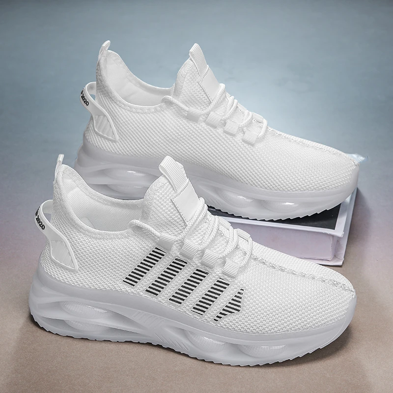 

Мужская повседневная спортивная обувь, легкие кроссовки, белые уличные черные кроссовки с дышащей сеткой, спортивные кроссовки для бега, тенниса