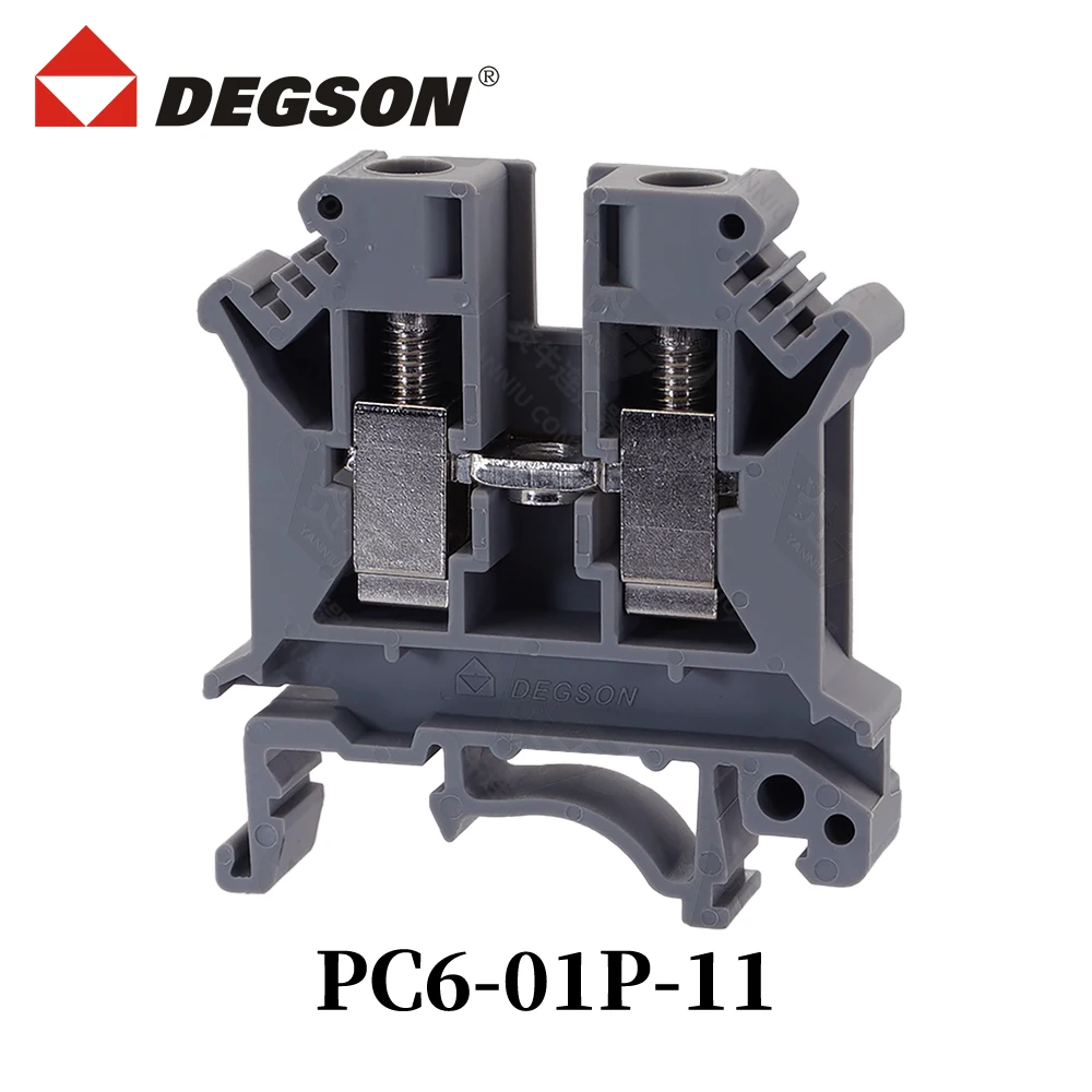 50Pcs DEGSON PC6-01P-11-00ZH PC6-PE-01P Din rail terminal blocks Connector PC6 Phoenix Contact NS35/15 Lead 7439-92-1 41A 800V