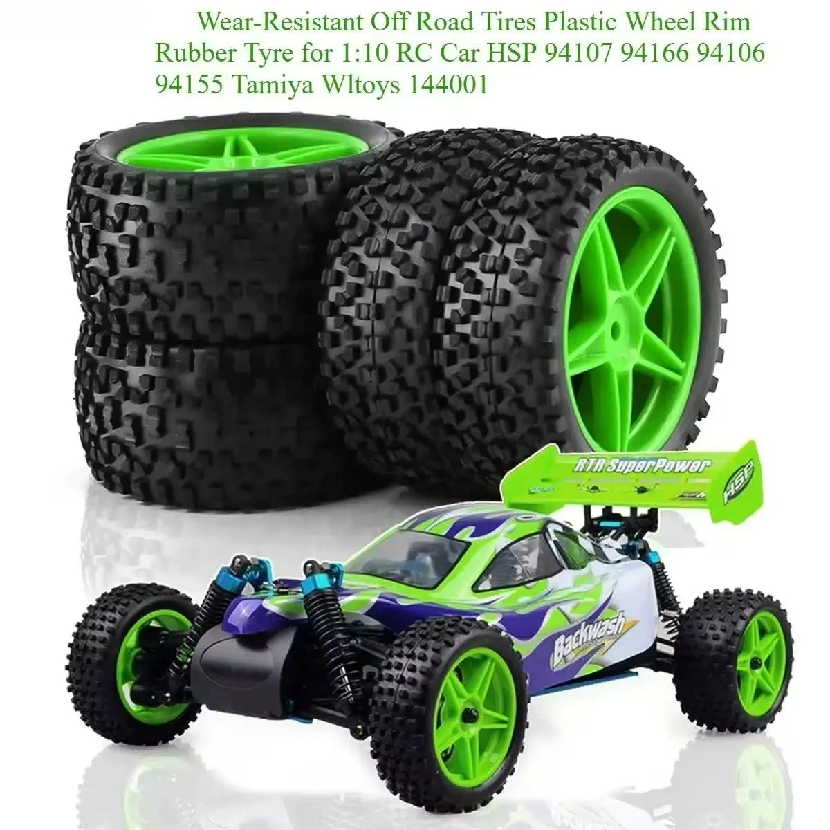 

Wear-Resistant Off Road Tires Plastic Wheel Rim Rubber Tyre for 1:10 RC Car HSP 94107 94166 94106 94155 Tamiya Wltoys 144001