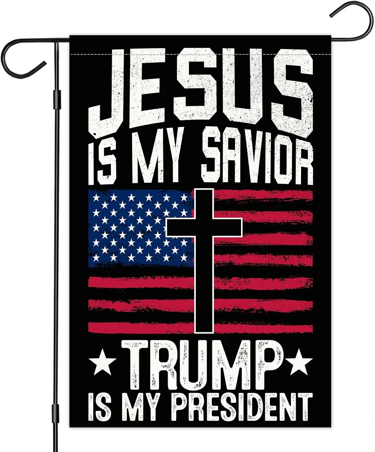 Trump Is My President Garden Flag - 2024 President Decor - Outdoor Yard Decor Flag - Jesus Decor - Rustic Garden Flag, 12”x18”