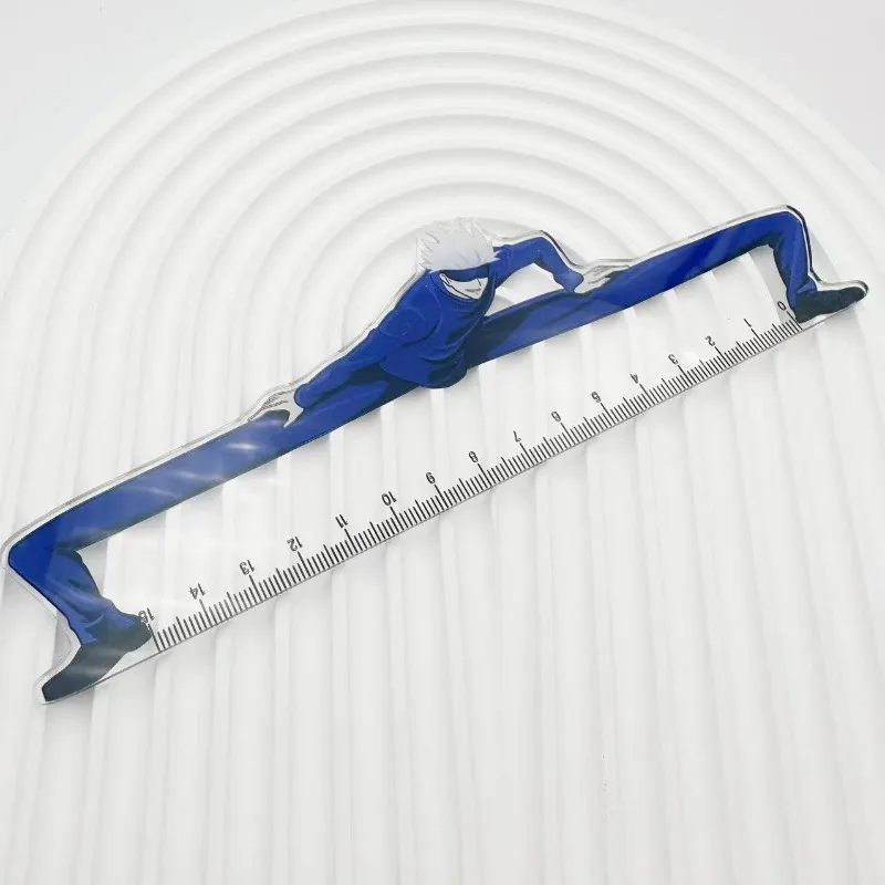 15CM Jujutsu Kaisen Satoru Gojo Funny Plastic Straight Ruler Transparent Drawing Tool Boy Girl School Stationery Rulers Gifts