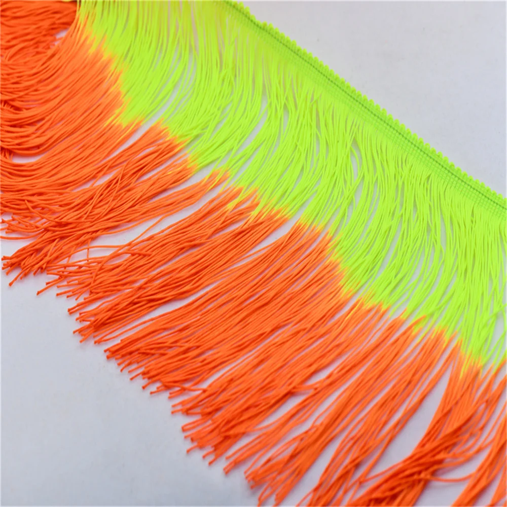 20cm Fringe Tassel Latin Trimming Dip Dye Omble Rayon Macrame Lace Samba DanceWear Trimming Sewing Trims mixed color