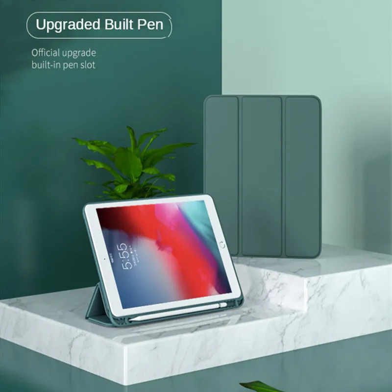 Capa para iPad 10.2, 9, 8, 7, 6, 10ª Geração, Pro 11, 2021, 2018, 9.7, 10, 5, Mini 4, 2020, Smart Cover with Pencil Holder, ar 5, 10.9 2022