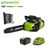 Greenworks Brushless Chainsaw 40V Professional Garden Saw 20M/S Original 16 Inch Chainbar and Oregon Sawchain Generation2