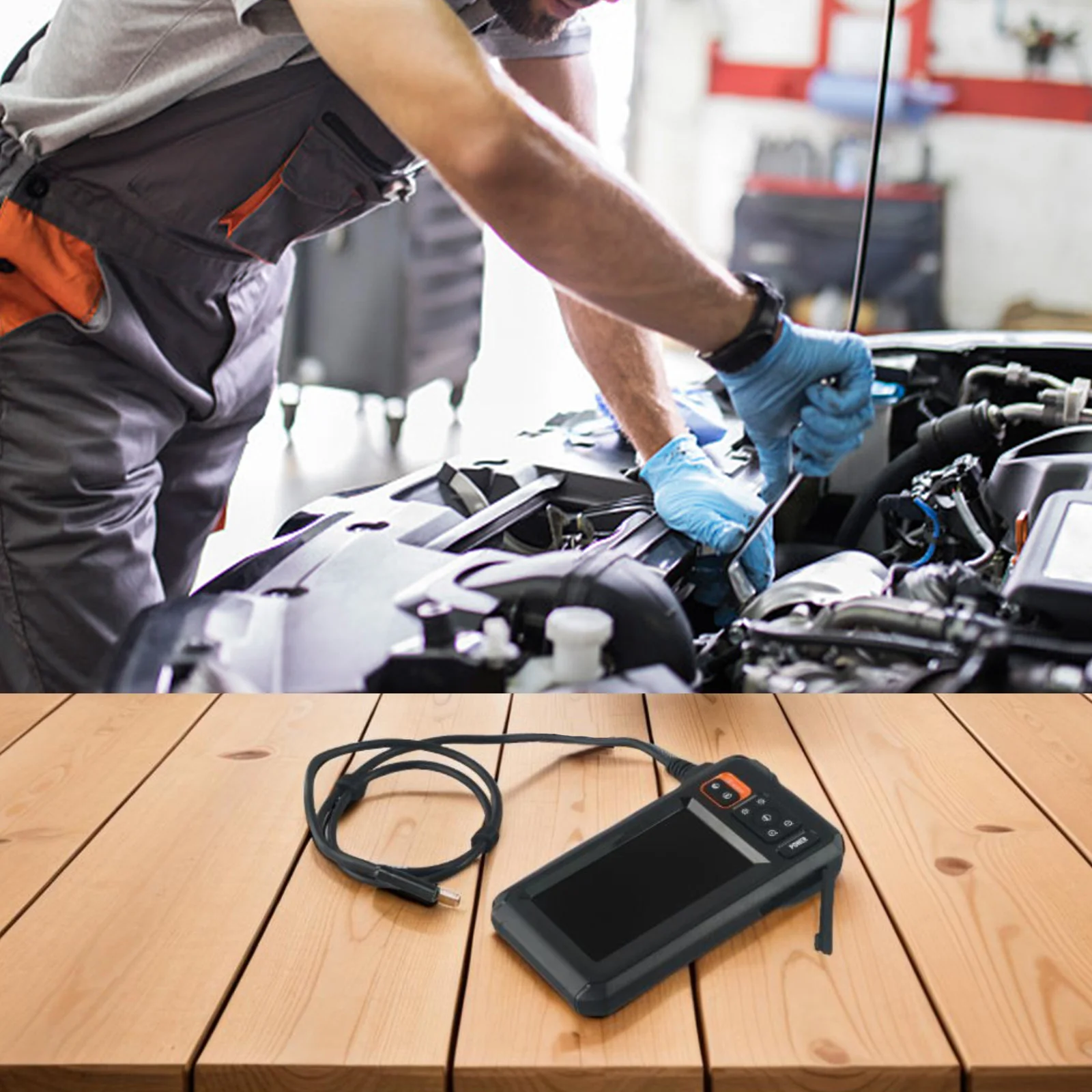 

IP67 Waterproof Industrial Borescope Camera with 4 3 Inch Display Adjustable Brightness and 1080P HD Image Capture