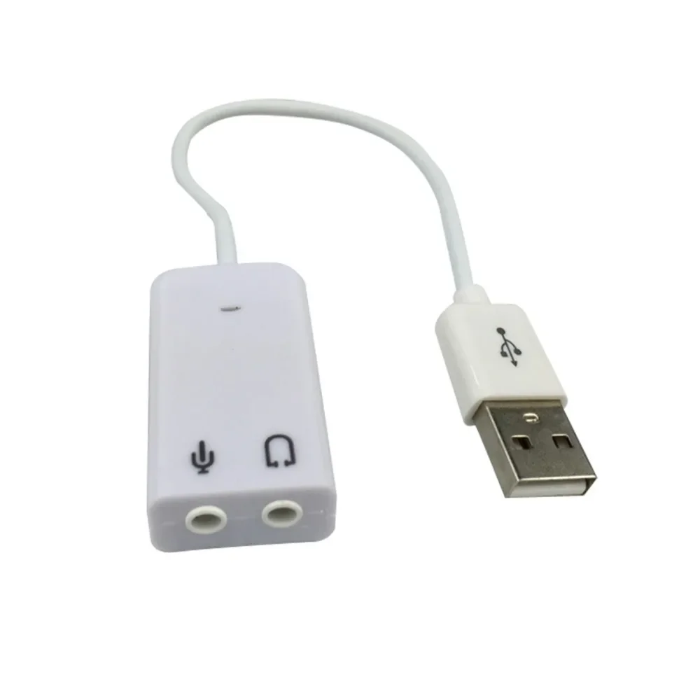 

To USB 2.0 Sound Card White 3.5mm Microphone Earphone Socket 7.1 Channel Speaker Audio Adapter for Raspberry Pi 2