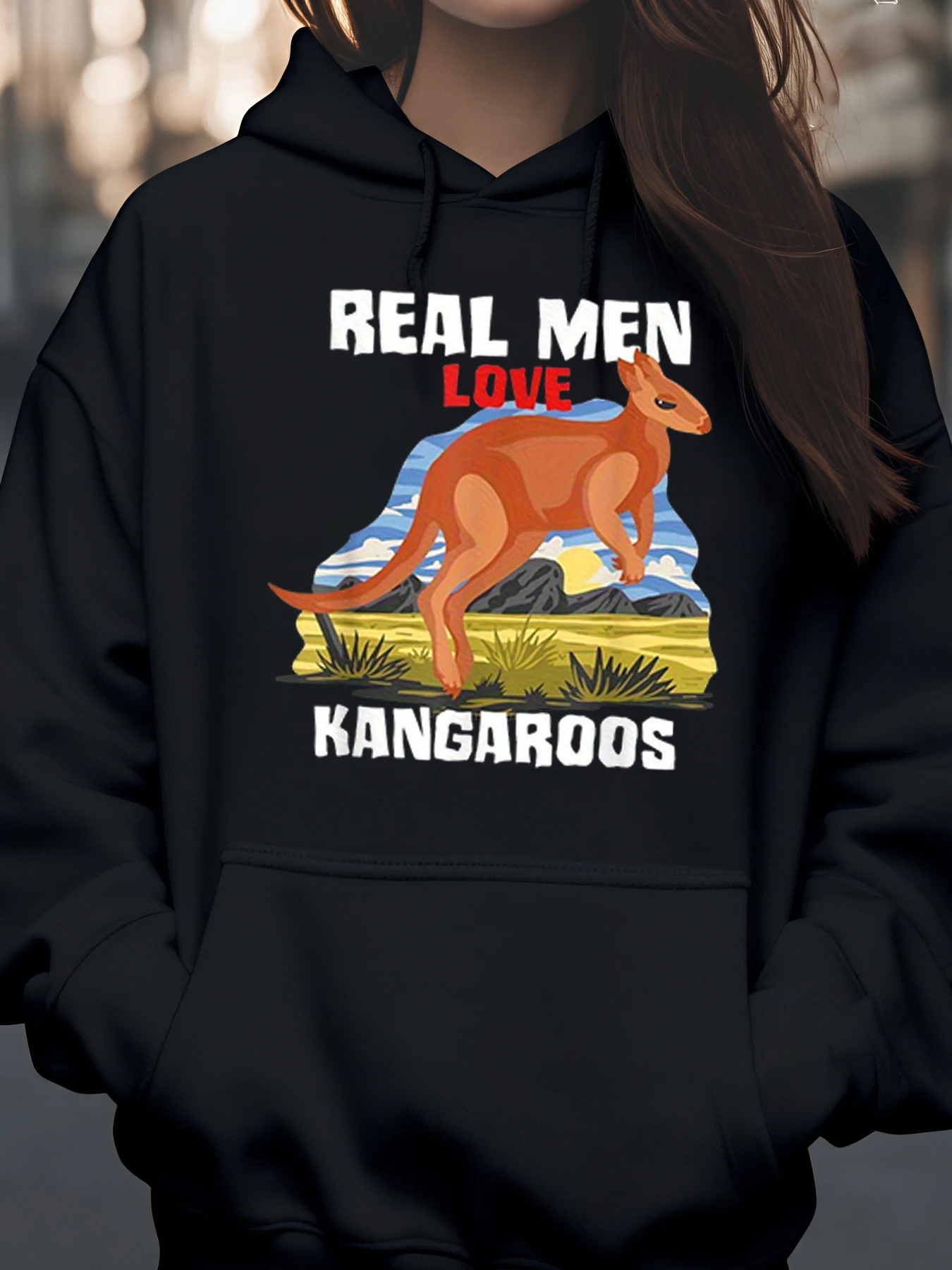 

Толстовка с принтом Real Men Love Kangaroos, осенне-зимняя повседневная одежда для мужчин и женщин