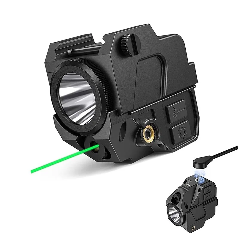 green-laser-led-combo-under-mount-flashlight-magnetic-charging-long-range-p1-tactical-light