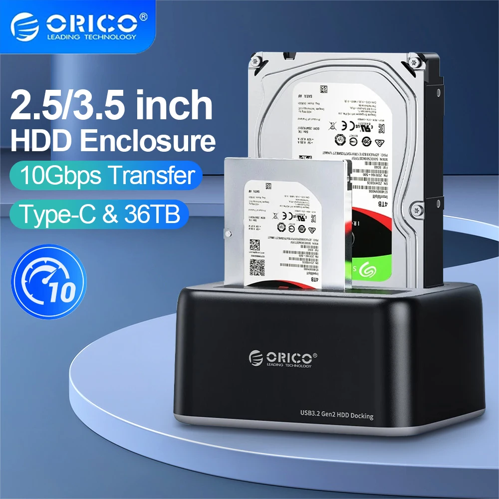 

ORICO 3.5 Inch HDD Docking SATA To Type-C External Hard Drive Enclosure for 2.5" 3.5" HDD SSD Disk HDD Case for Laptop PC Case