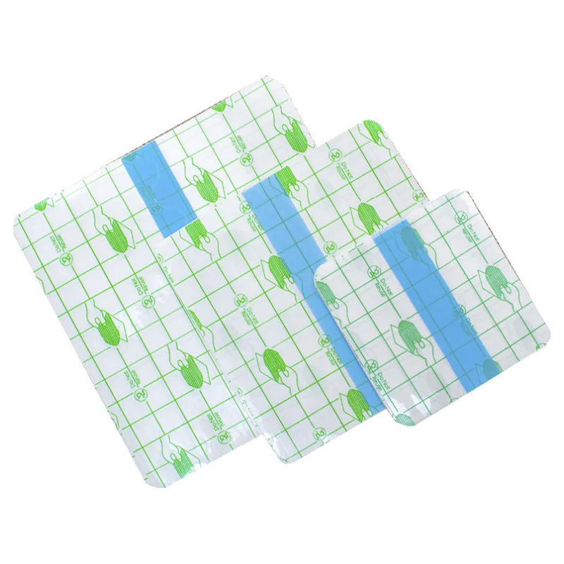 50Pcs 5x5/6x6/7x7cm Wasserdichte PU Film Medizinische Wunde Dressing fixierung Klebeband Tattoo Reparatur Nachsorge Haut Heilung Film – Detail 1
