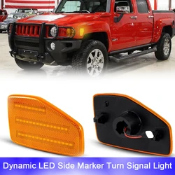 2x Yellow Lens LED Front Side Marker Turn Signal Amber Lights For Hummer H3 2006-2010 Hummer H3T 2009-2010 OEM#15873638