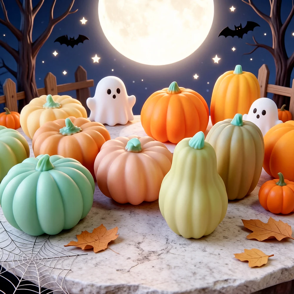Halloween Pumpkin Silicone Mold DIY Aromatherapy Candles Epoxy Resin Plaster Ornaments Mould Handmade Soap Candle Making