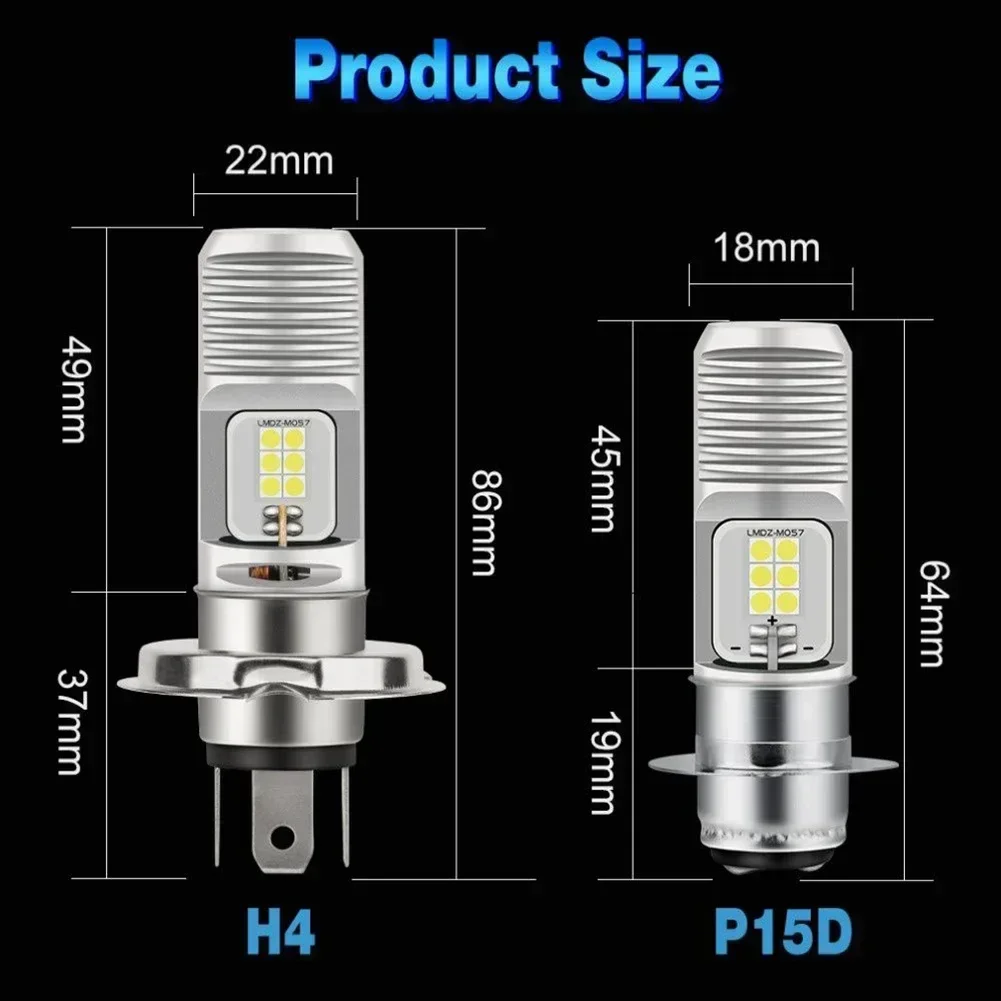 

Motorcycle Light Motorcycle LED Headlight Bulb P15D H4 12LED Lamp with White Luminous Color High Quality Light