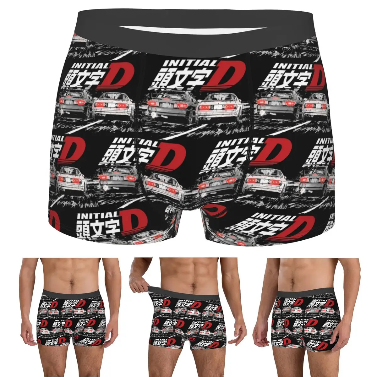 Boxer Underpants Shorts Initial D - Mountain Drift Racing Tandem Takahashi Panties Male Breathable Underwear Man Boyfriend Gifts
