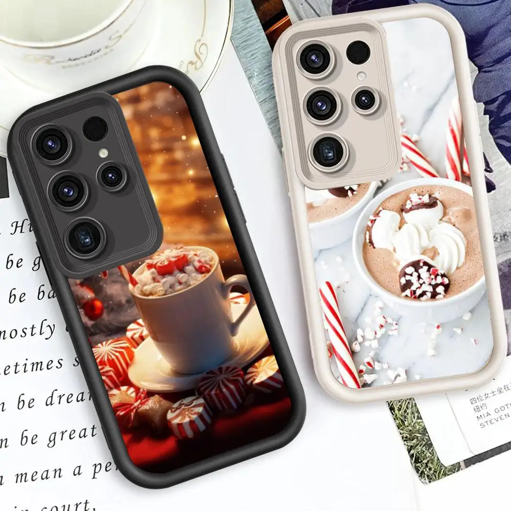 New Year Winter Coffee MINISO Phone Case Eye Ladder For Samsung A13 12 33 5G S25 5G S25 24 20 23Plus Ultra5G