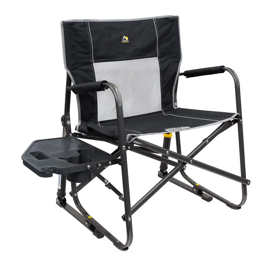 

Складное кресло-качалка Outdoor Freestyle Rocker XL с приставным столиком, портативное, с прочными подлокотниками и подстаканником