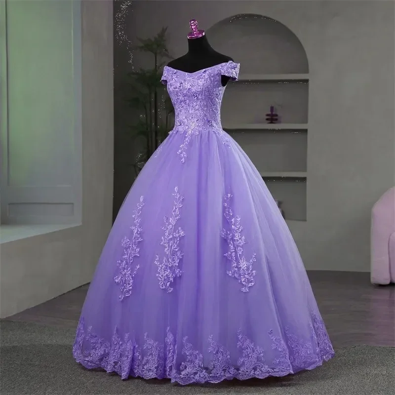 Abito da sera elegante monospalla ricamato in rete da donna Abito da altalena grande con gonna da pong da palcoscenico stile lungo sottile alla moda