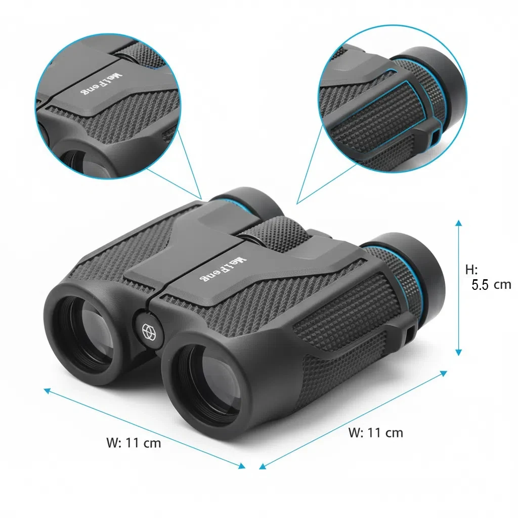 Maifeng 12x25 Fernglas HD-Okular Wasserdichtes Teleskop für Vogelbeobachtung Wandern Fußball Camping Hochleistungs-Fernglas mit Einfacher Fokussierung – Detail 3