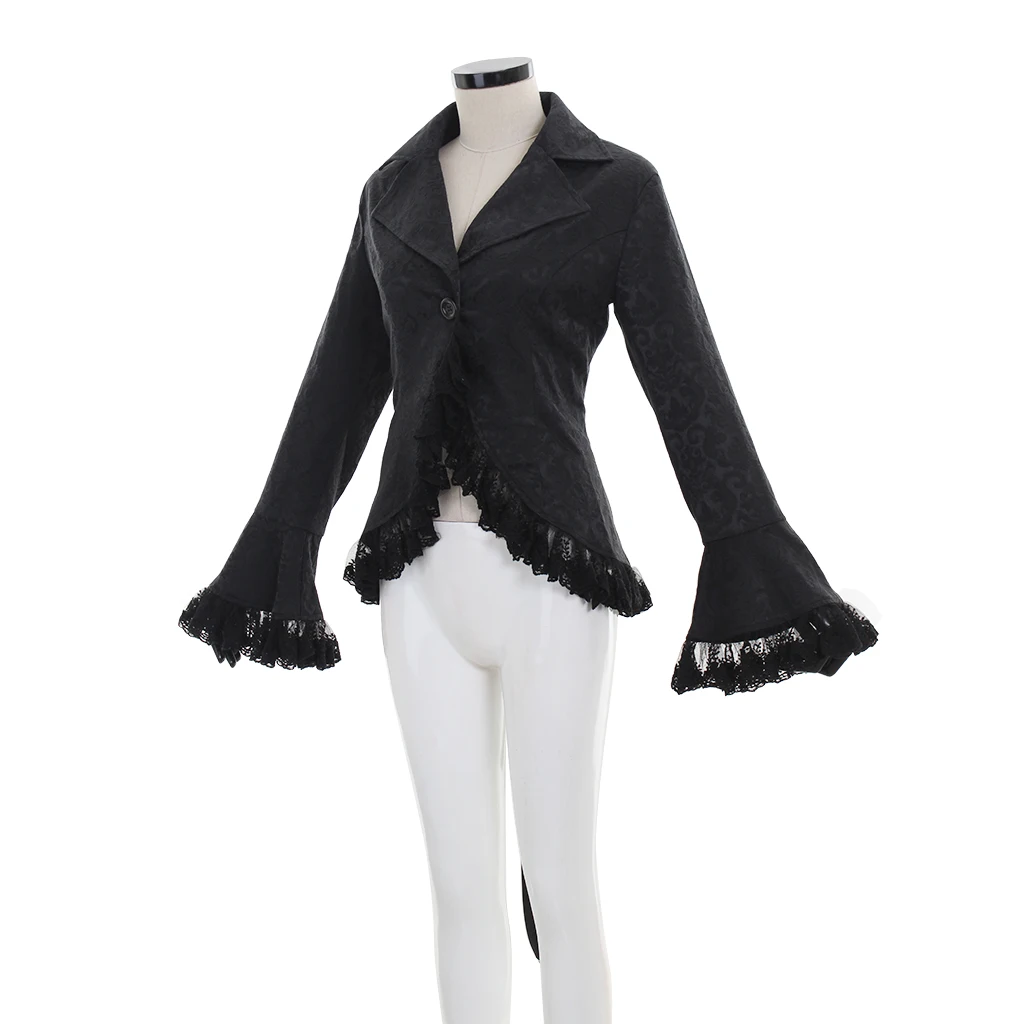 Giacca in pizzo da donna con cappotto retrò rinascimentale vittoriano Steampunk colletto alla coreana medievale nobile principessa Cardigan da principessa