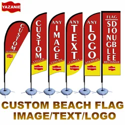 Custom Swooper Beach Feather Flag Single Double Sided Printed Personalized Outdoor Business Teardrop Advertising Event Flag
