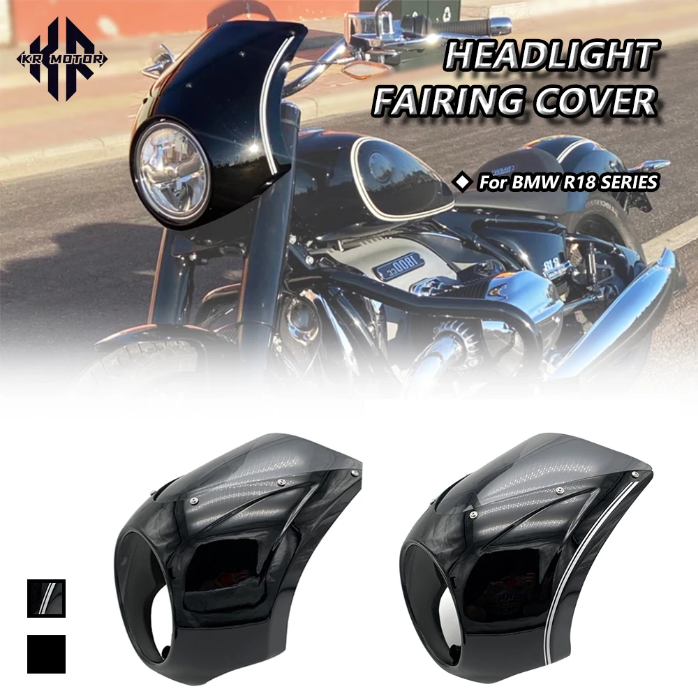 

Fit R 18 Motorcycle Fairing Cover Round Headlight Windscreen ABS Plastic Windshield Accessories For BMW R18 Classic 2020-2024