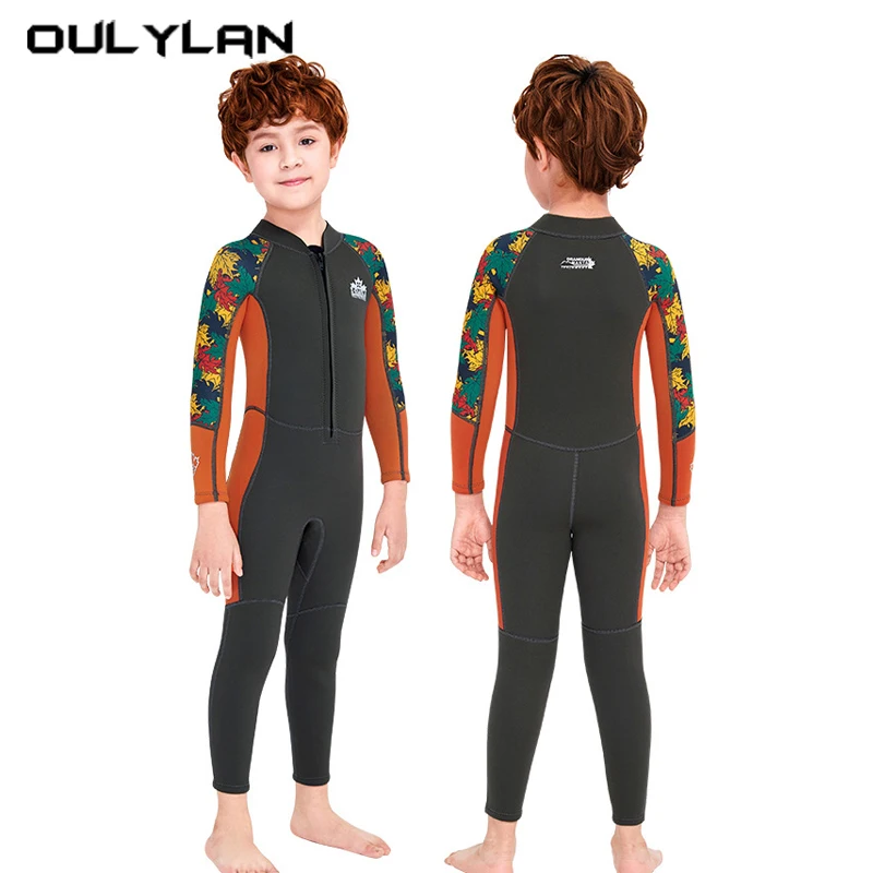 

Kids Wetsuits Youth Boys 2.5mm Long Sleeves Neoprene Swimsuits Full Surfing Suits Keep Warm Front Zip For Swimming