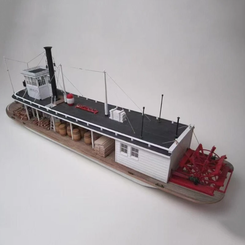 

100cm Paddle Steamer Model Kit Universal DIY Hand Assembled Wooden Ship Model Can Be Modified Boat Gift