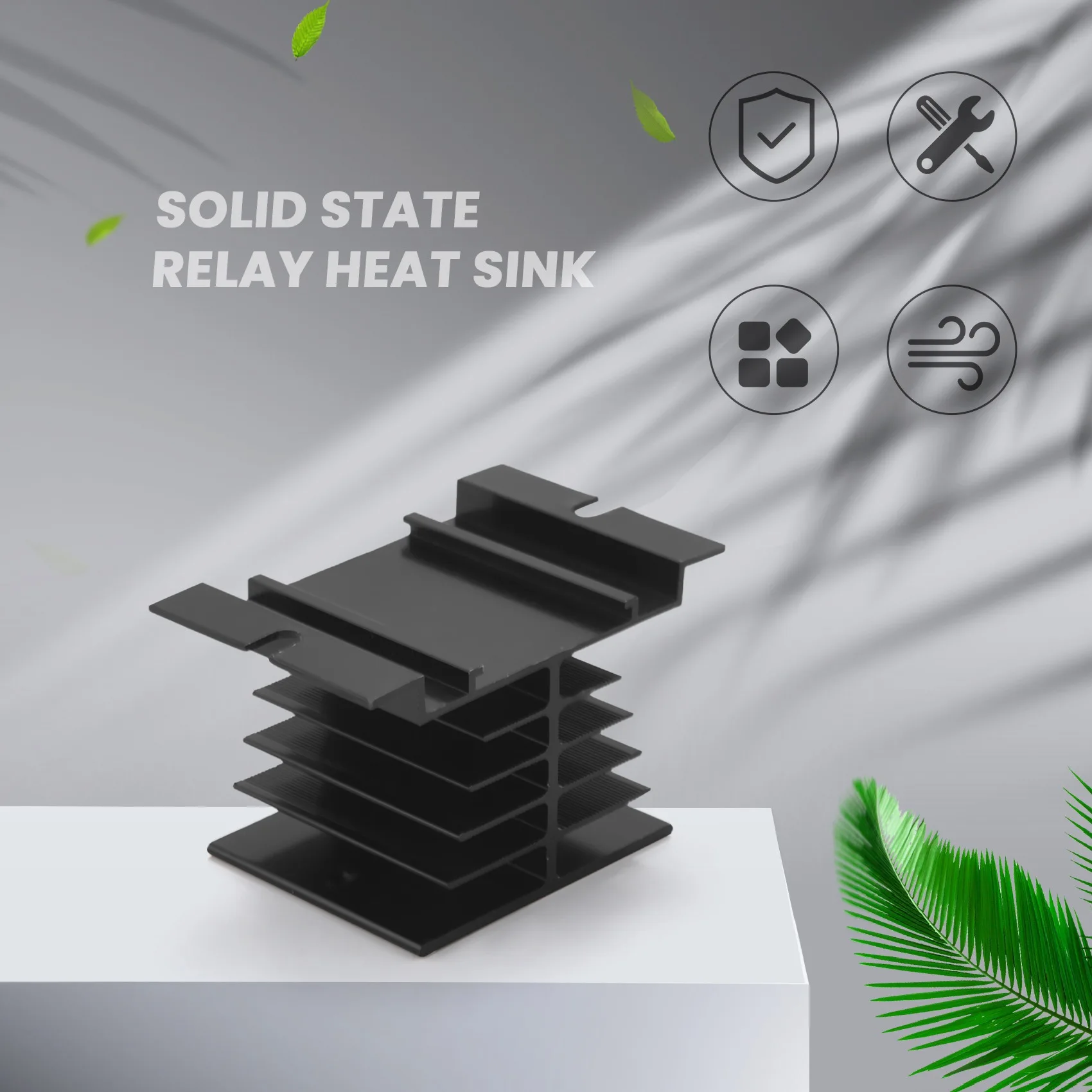 Disipador de calor de relé de estado sólido, disipador de calor de aluminio de 3 piezas, disipador de calor del controlador de temperatura PID para relé de estado sólido y radiador SSR M