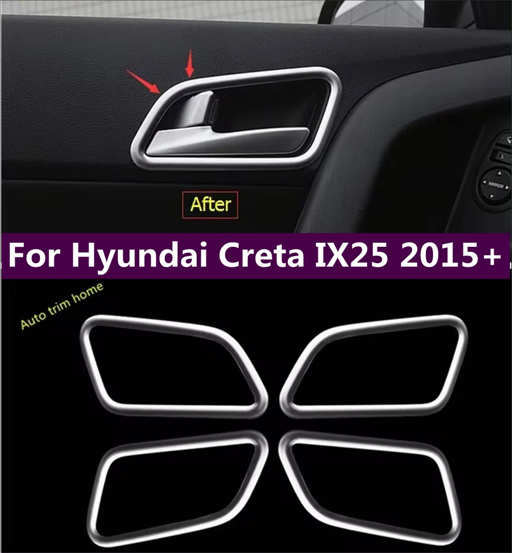 

ABS Matte Door Pull Doorknob Handle Catch Bowl Decoration Frame Cover Trim For Hyundai Creta IX25 2015 - 2017 Car Accessories