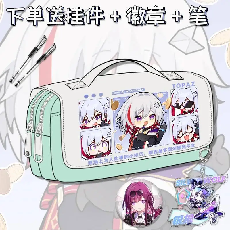 

Anime Game Honkai: Star Rail Cos Ruan Mei Robin Misha Jing Yuan Yunli Etc. 2024 Unisex Simple Hand Zipper Pencil Case Gift