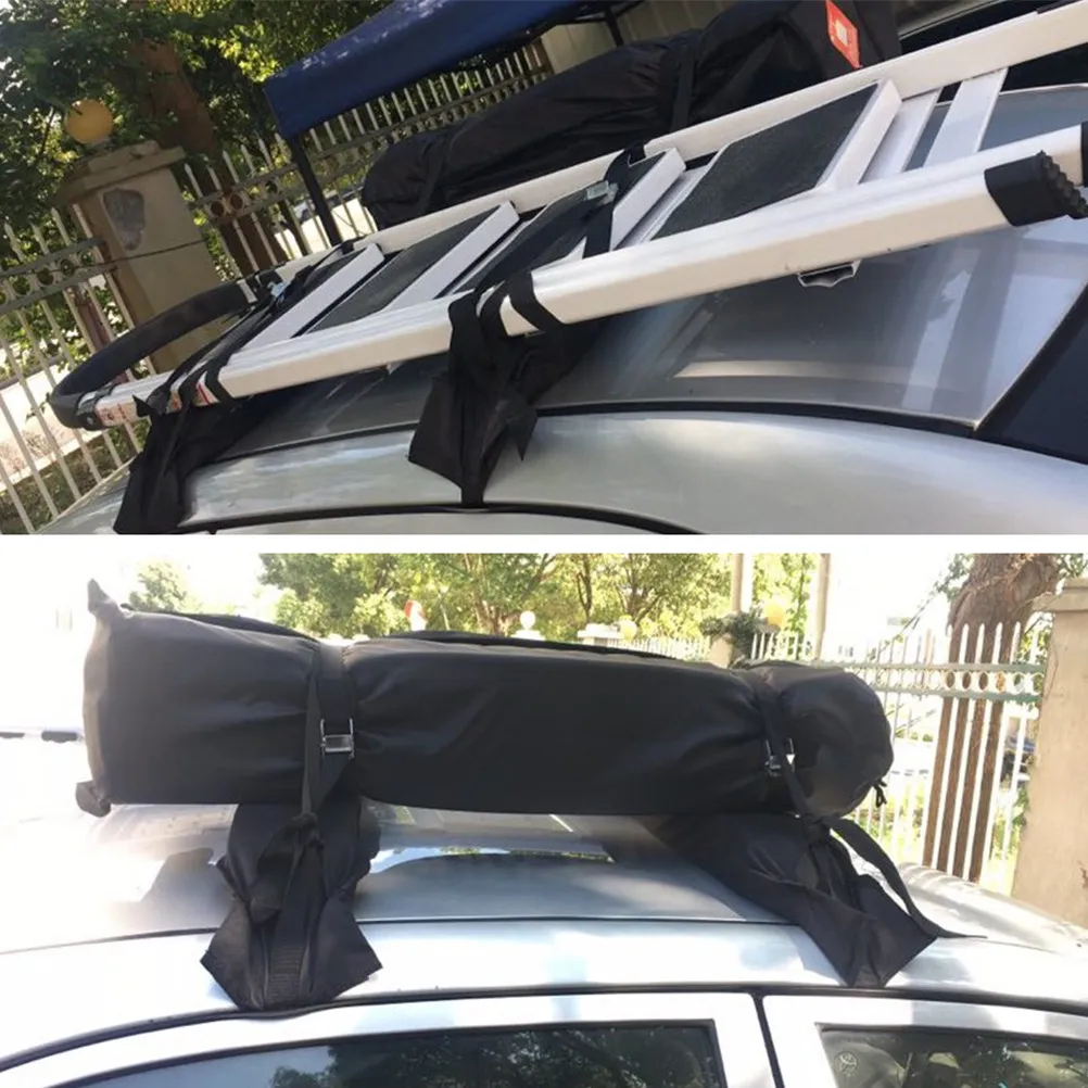 

2Pcs Car Roof Rack Heavy Duty Water Resistant Foldable Luggage Carrier Soft Anti Slip Scratch Proof Universal Roof Cargo Rack
