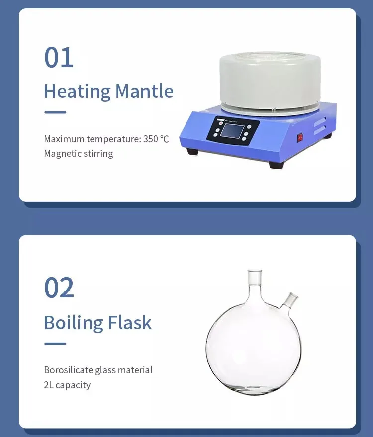 5L Lab Short Path Destillation Kit Cold Trap Extractor Apparatus für ätherische Öle