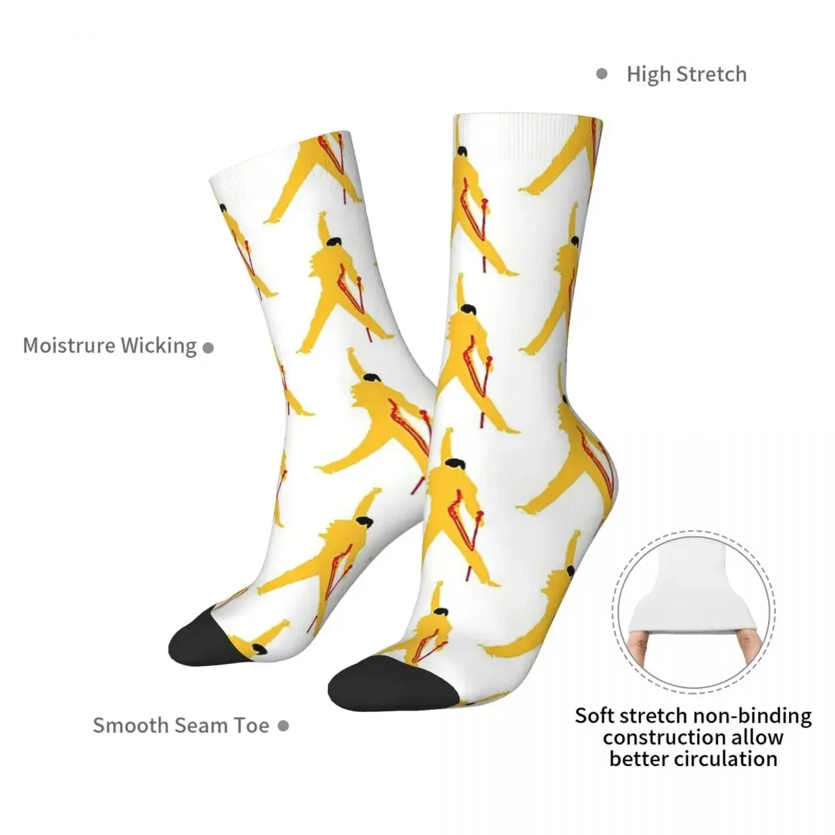 Freddie Mercury Queen Socks Harajuku High Quality Stockings All Season Long Socks Accessories for Unisex Birthday Present