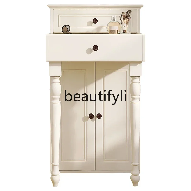 

ls 27Customized American solid wood dresser 60/70/80/90/100cm cream style piano makeup table chest cabinet integrated L