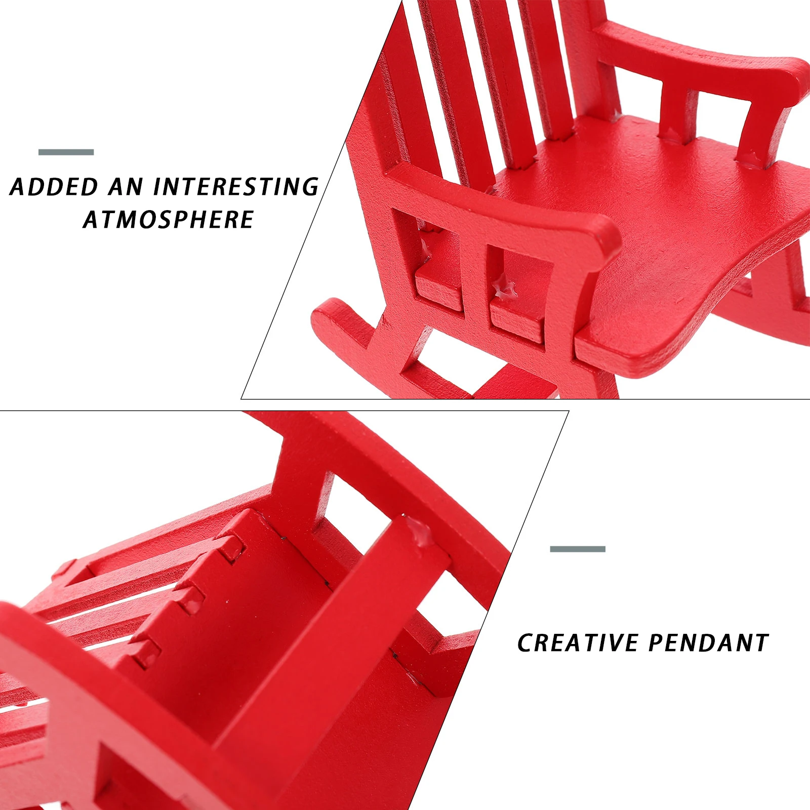 

Wooden Mini Rocking Chair Pendant Christmas Decorative naments Environmental Creative Holiday Accessories