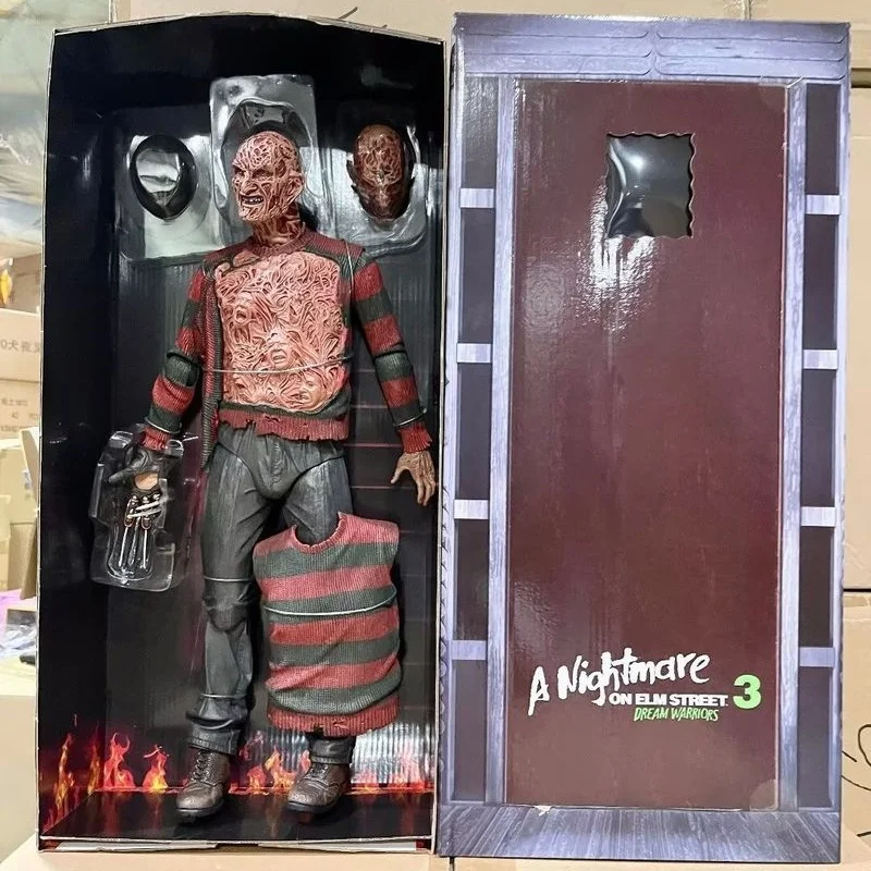 Ghost Street Murderer Crazy Freddy Action Figure Double Head Sculpture Movable Model Movie Walking Dead Halloween Decoration