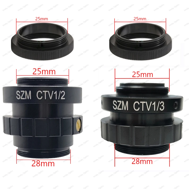 SZM CTV 1/2 1/3 1X CCD Adapter 0.3X 0.5X 1X C mount Lens For Zoom Trinocular Stereo Microscope HDMI VGA USB Camera