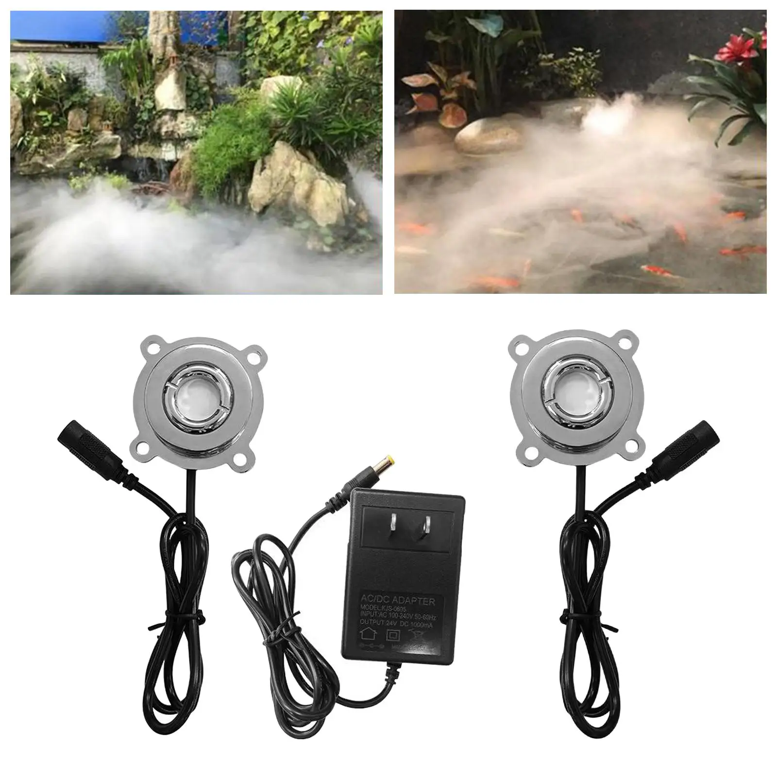 Copper High Power 24V 20W Ultrasonic Mist Fog Maker Air Humidifier Water Fountain Aquarium Pond Fishtank Fogger Machine 350ml/h