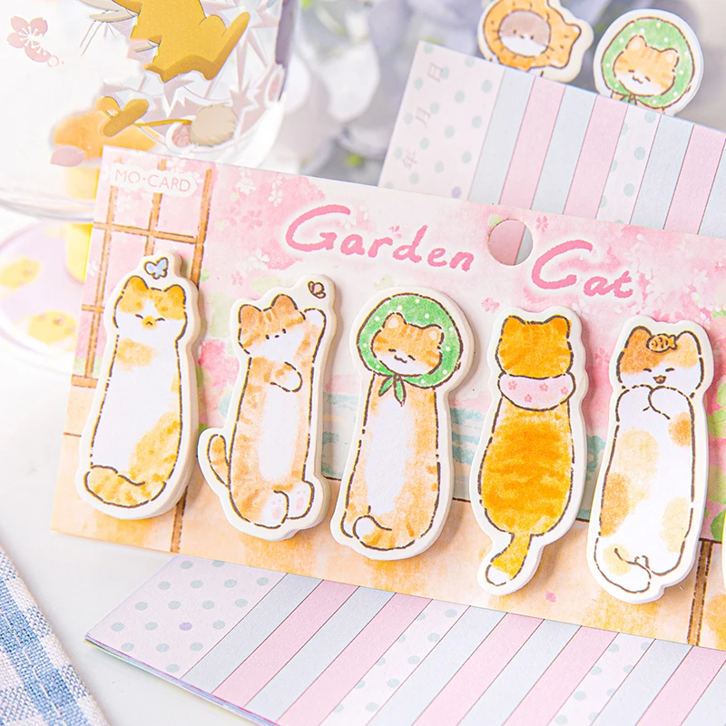 1/2pcs Cute Cat Index Tabs Self Adhesive Page Markers Waterproof Sticky Notes Classify Files Flags Posted It planner Stickers