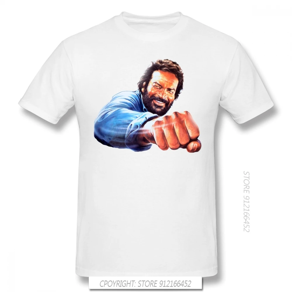 Bud Spencer T Shirt Print Bud Spencer T-Shirts Beach Cotton Tees Shirt Cute Print Male Short Sleeves Tshirt Streetwear