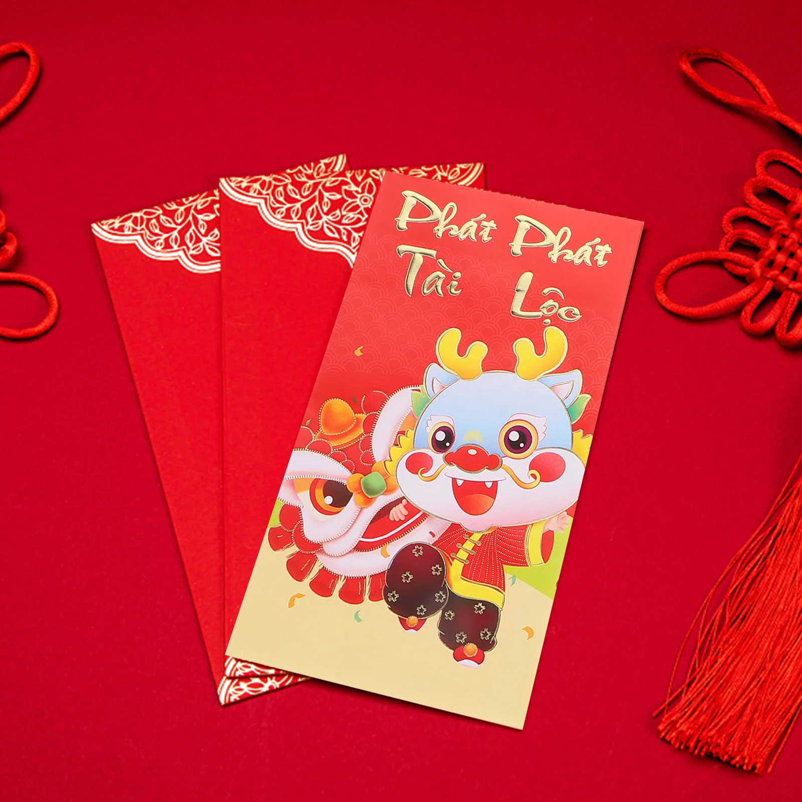 36 Pcs Vietnamese Red Envelope Cartoon 2024 Money Bag Packets Pocket New Year Pockets Spring Festival