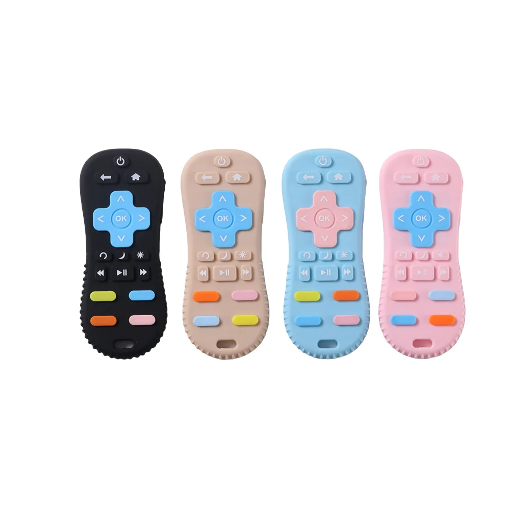 Baby Silicone Remote Control Toys Teether Baby Anti Teething Stick Bite Happy Cartoon Pacifier Bite Toys