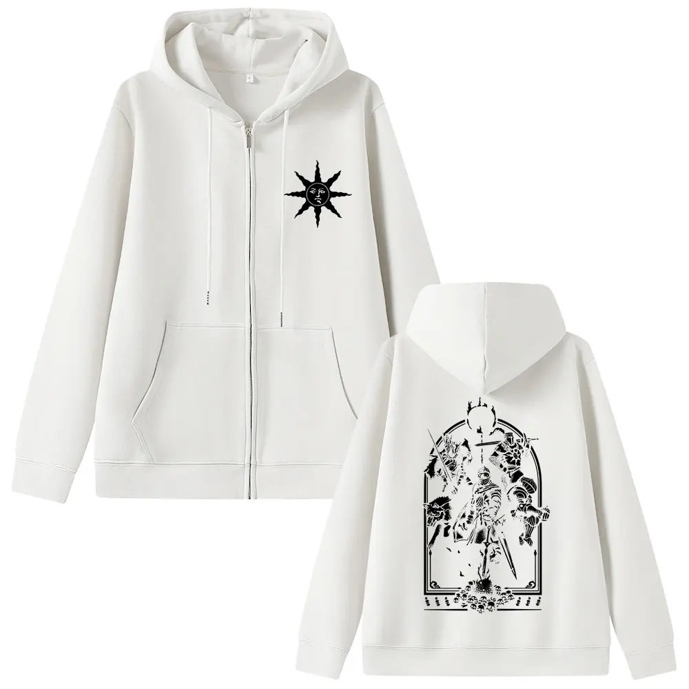 لعبة النفوس المظلمة الثناء الشمس قلنسوة بسحاب الرجال النساء القوطية روك زمم سترة معطف الرجال عادية خمر الصوف سترات قطنية عالية الجودة