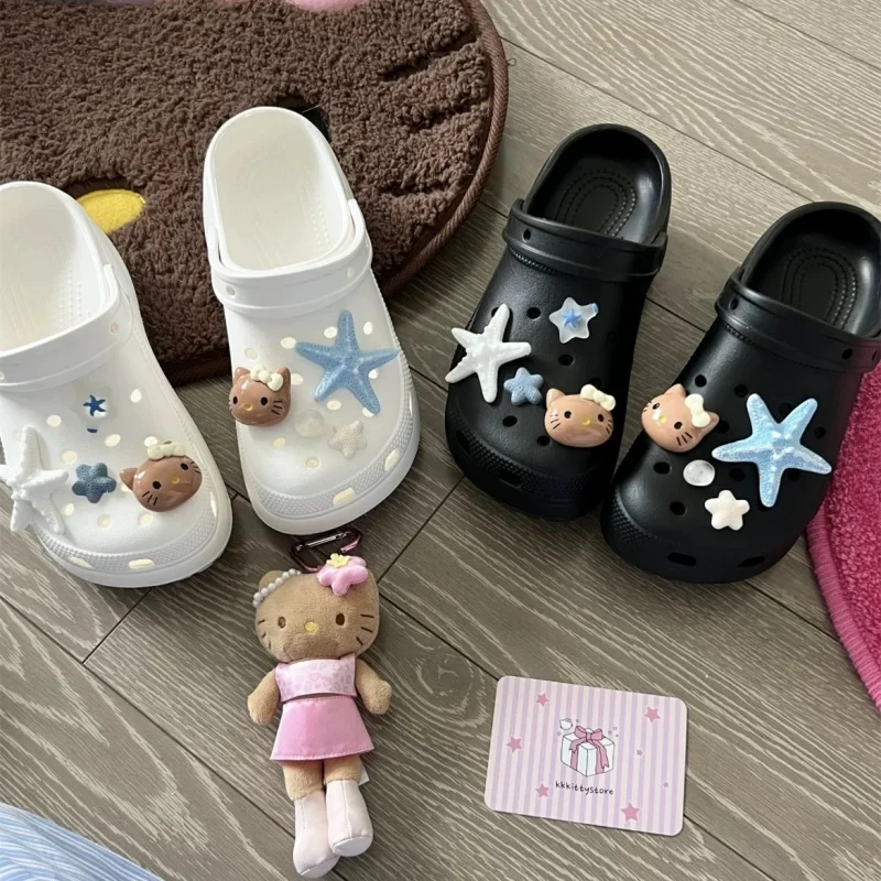 New Summer Hell Kitty Shoes Charms Jibbitz Artificial Starfish Shell DIY Detachable Vacation Decorations For Sandals Party Gifts